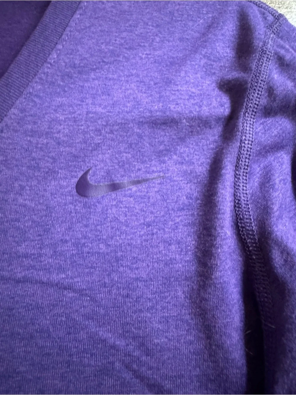 Nike Purple V-Neck Dri-FIT Tee